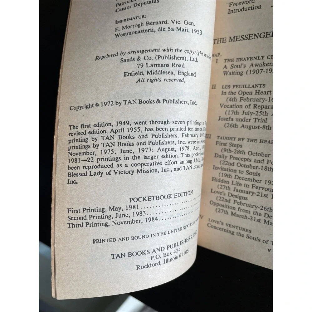 The Way of Divine Love Sr. Josefa Menendez 3rd Printing Pocketbook Edition 1984